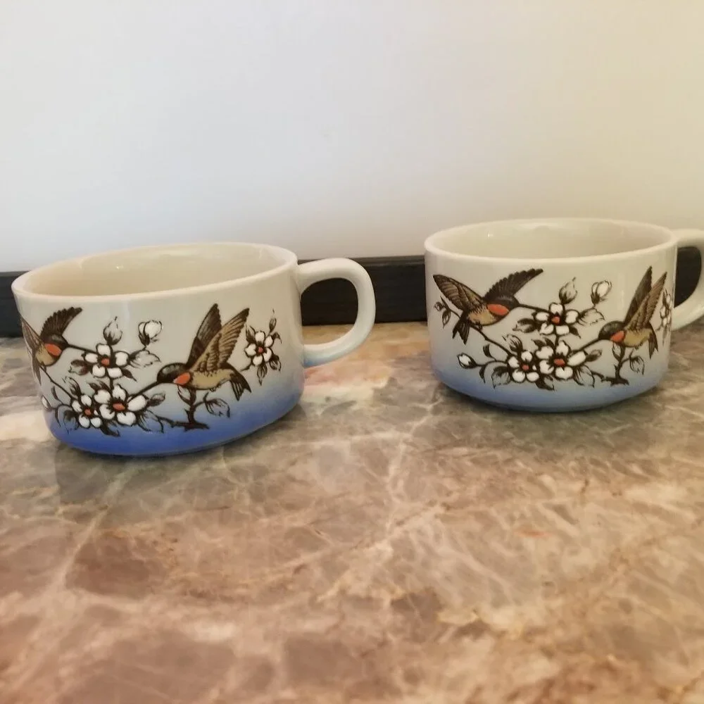 Hummingbird Soup Mugs - Picture 2 of 4